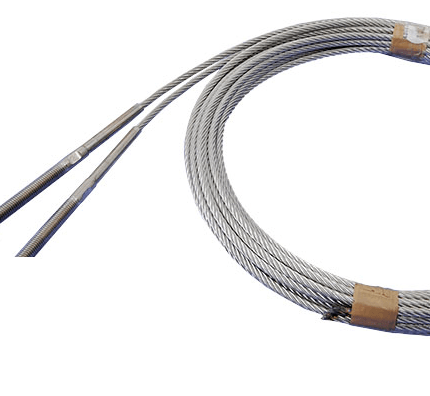 [108012024] Zestaw lin nośnych Nassau 5mm, L=13000mm, posiada zaciśnięty koniec ze stali nierdzewnej RVS
