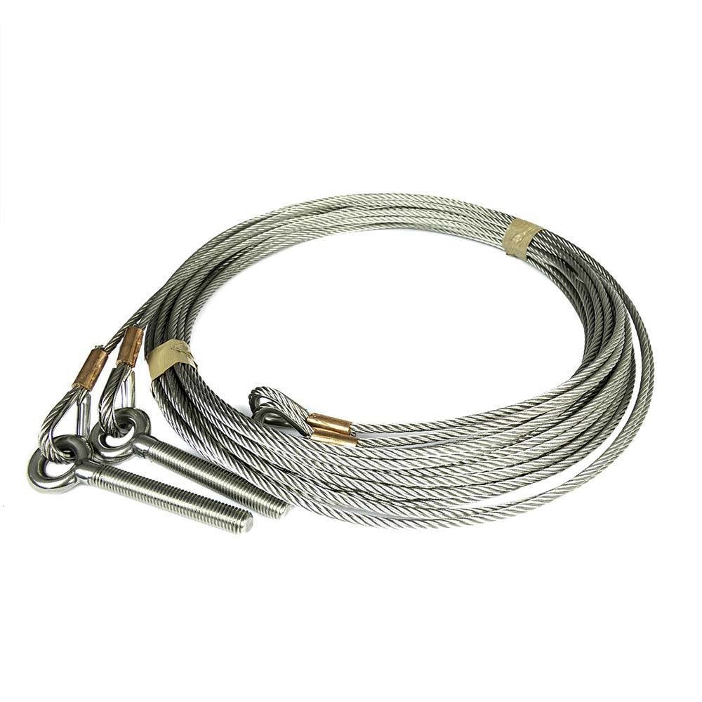 Lina nośna RVS , 3mm, 9000mm, śruba M10 RVS z oczkiem i kauszą RVS