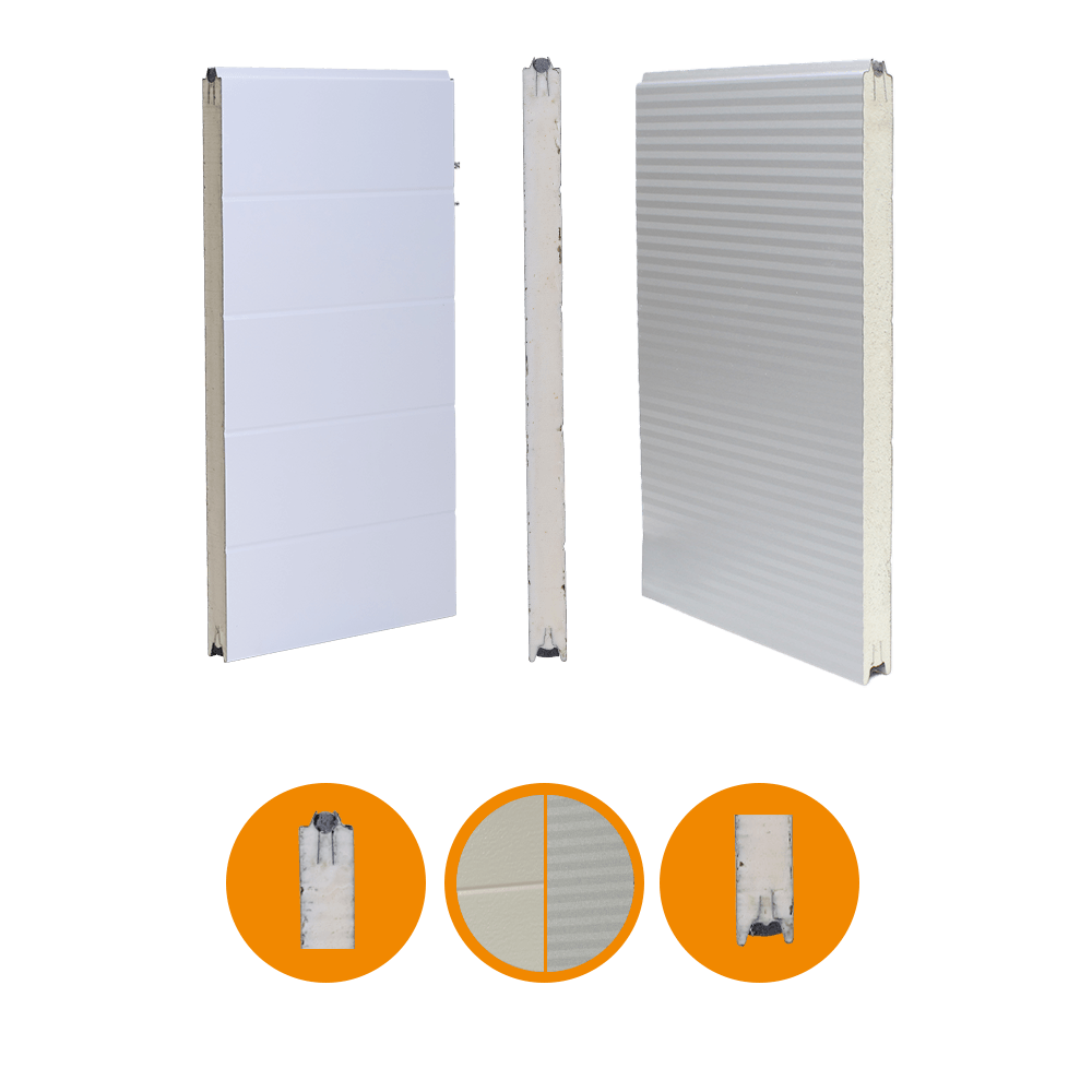 [102001074-a] Alpha Door panel. ISO Micro. 40x732mm. RAL9006/RAL 9002 (Whole unit, Standard, Standard)