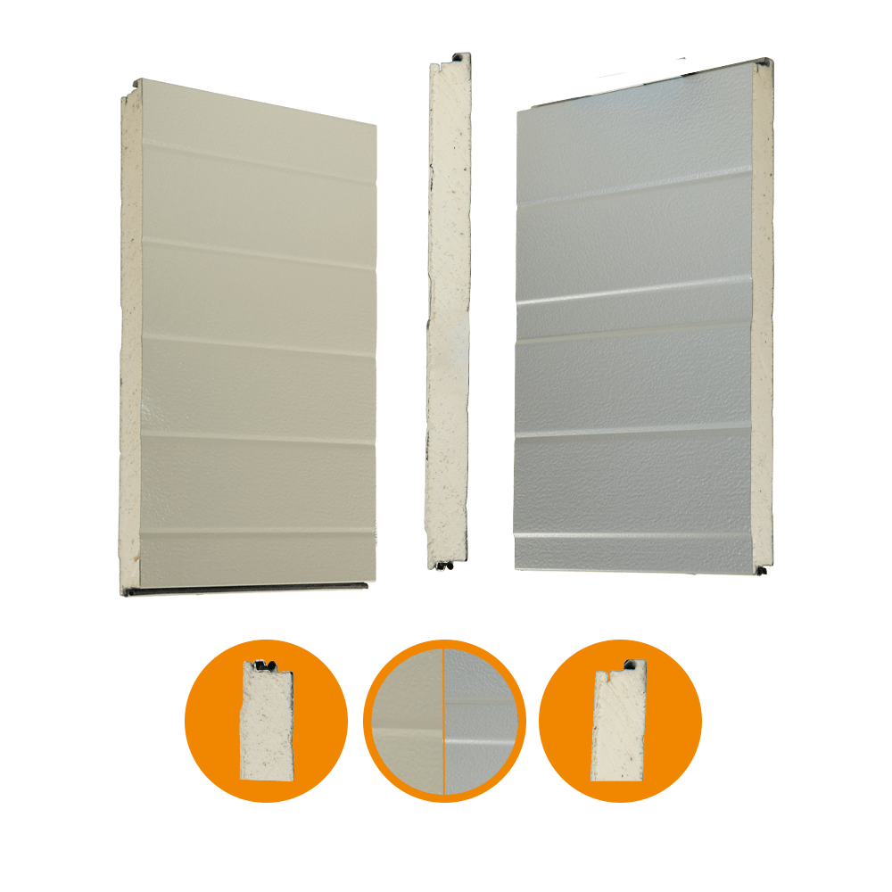 [102001050-a] Crawford door panel, original 342, steel, 42x500mm, RAL9006/RAL 7032 (Unità completa, Standard, Standard)