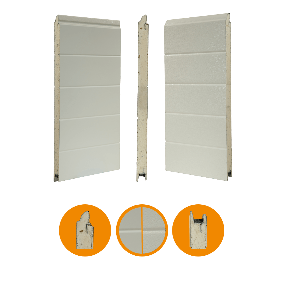 [102001066-a] Door panel ST3V 40x610mm. stucco/smooth FS. RAL9002/RAL9002 (Unità completa, Standard, Standard)